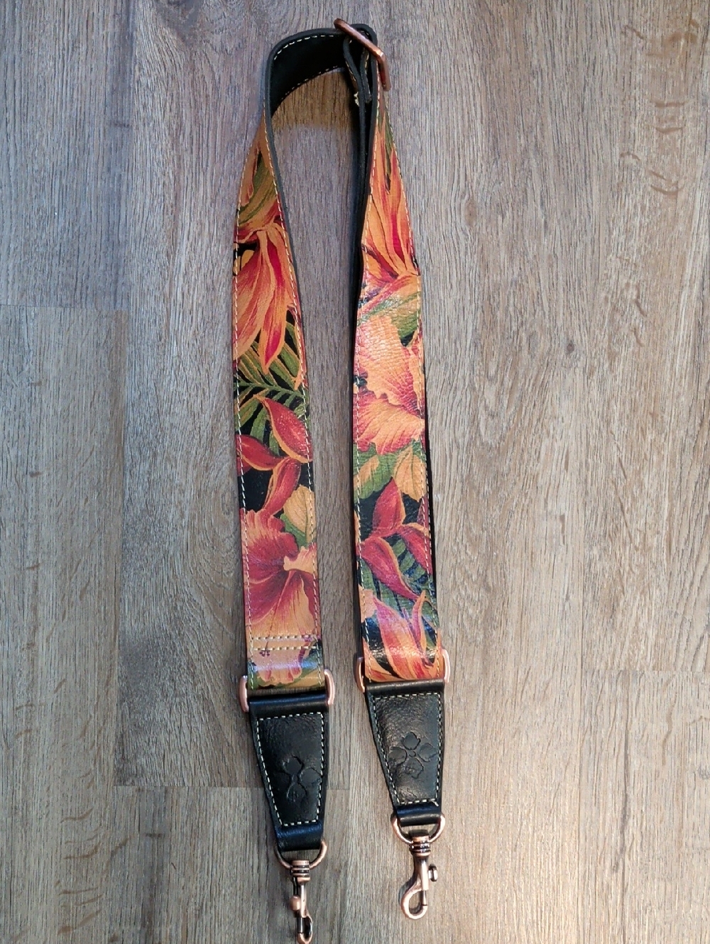 Floral Adjustable Leather Bag Strap Camera Shoulder Bag Luggage Guitar